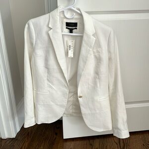 J Crew white linen blazer